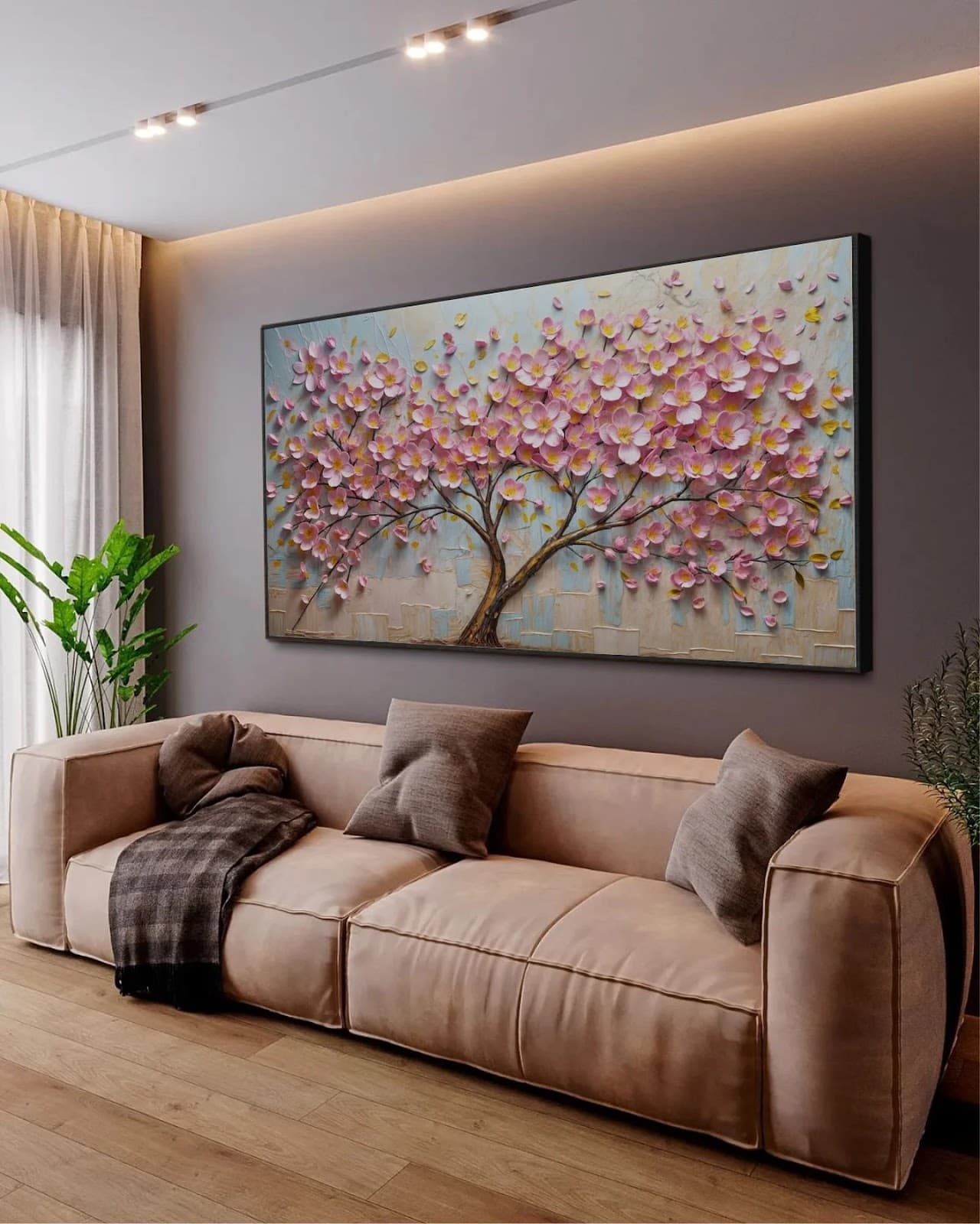 Quadro Árvore Floral Rosa
