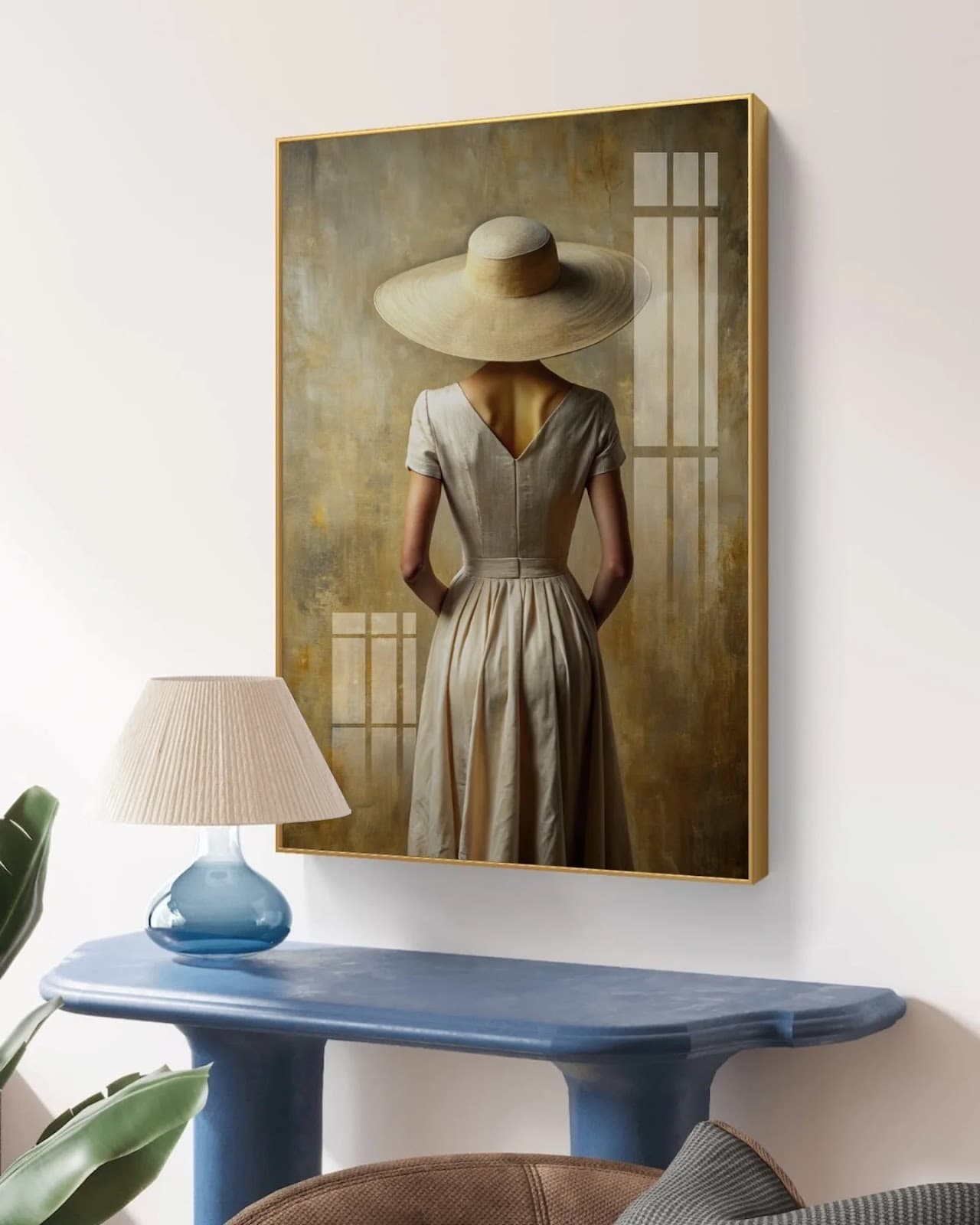 Quadro Mulher com Chapéu Elegante
