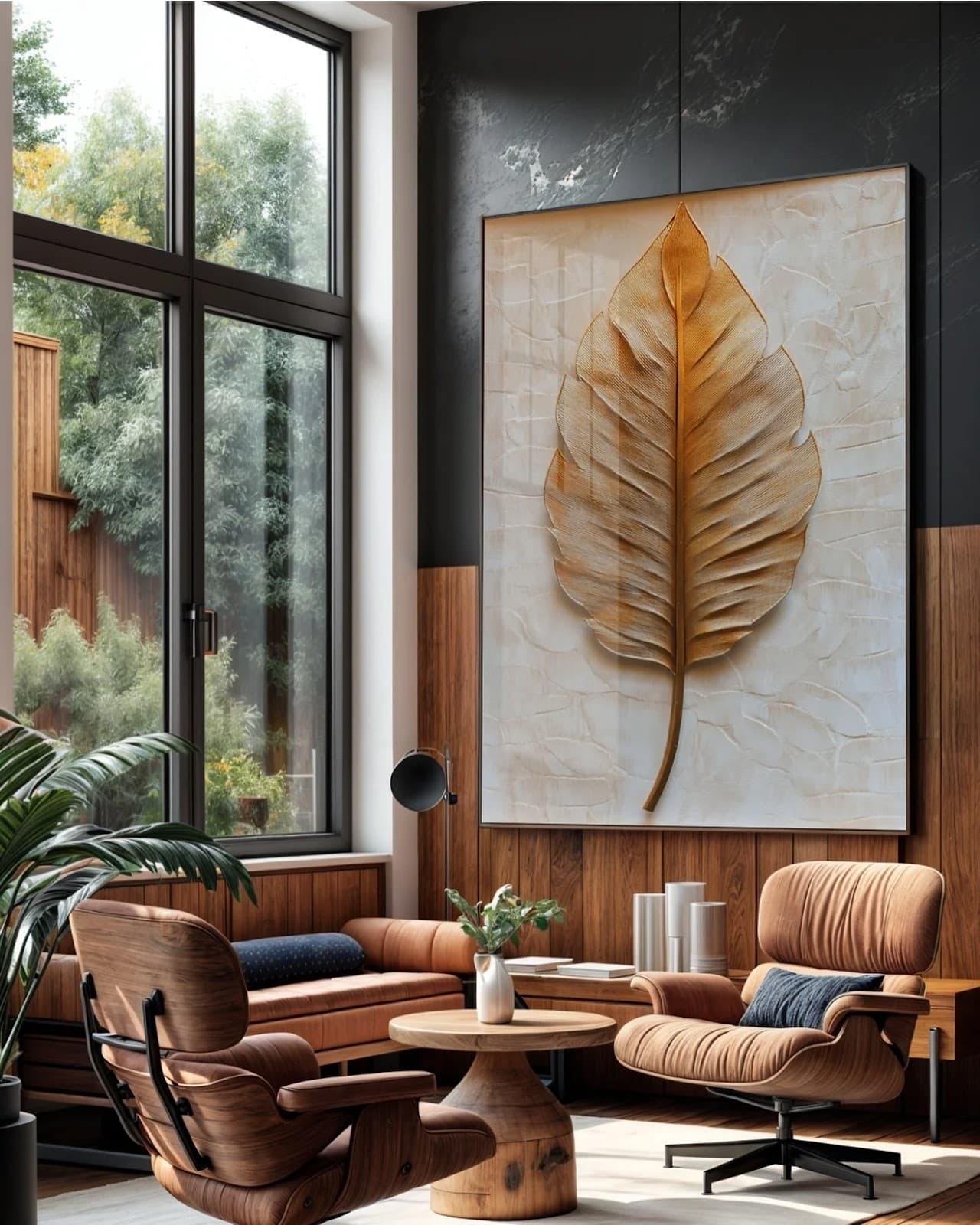 Quadro Folha Dourada Poética
