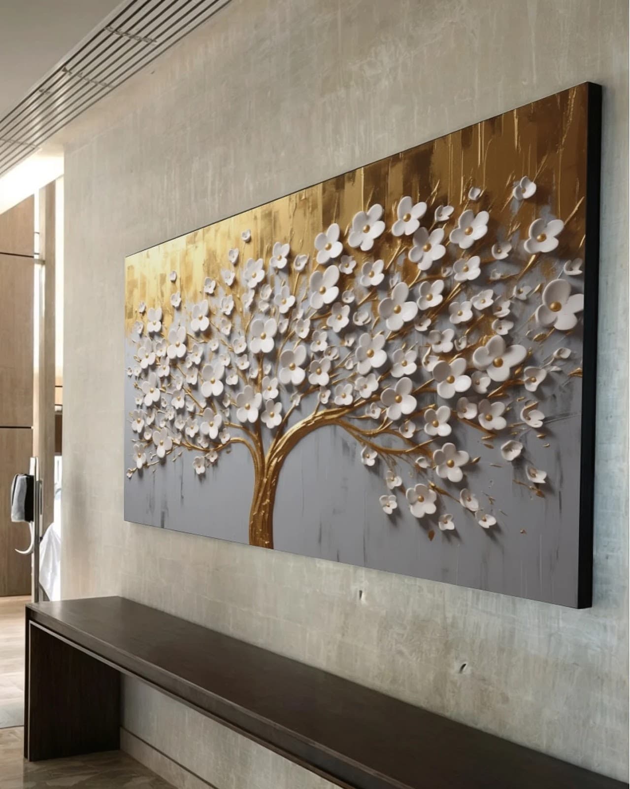 Quadro Árvore de Pétalas Brancas