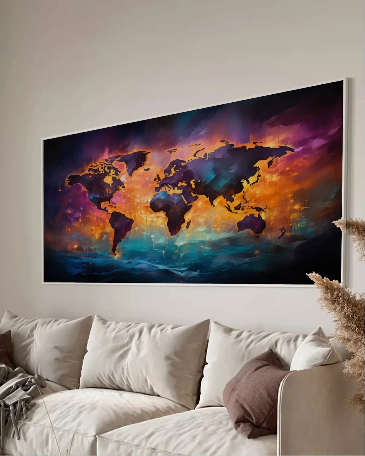 Quadro Mapa Mundo em Cores