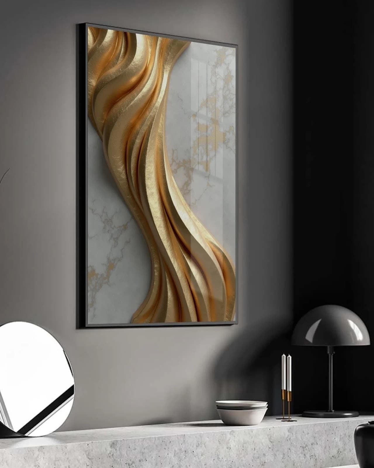 Quadro Escultura Dourada