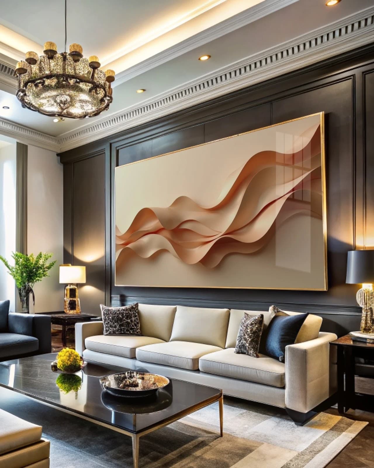 Quadro Ondas Etéreas em Tons Pastel