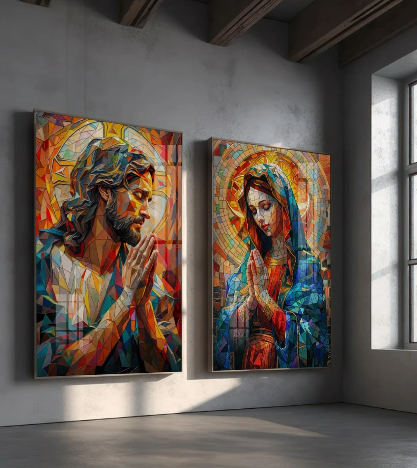 Dupla de Quadros Harmonia Divina em Cores