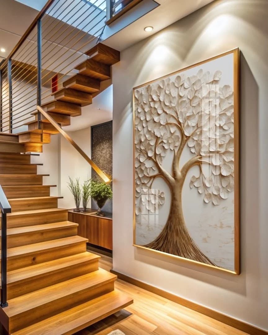 Quadro Árvore Branca em Relevo