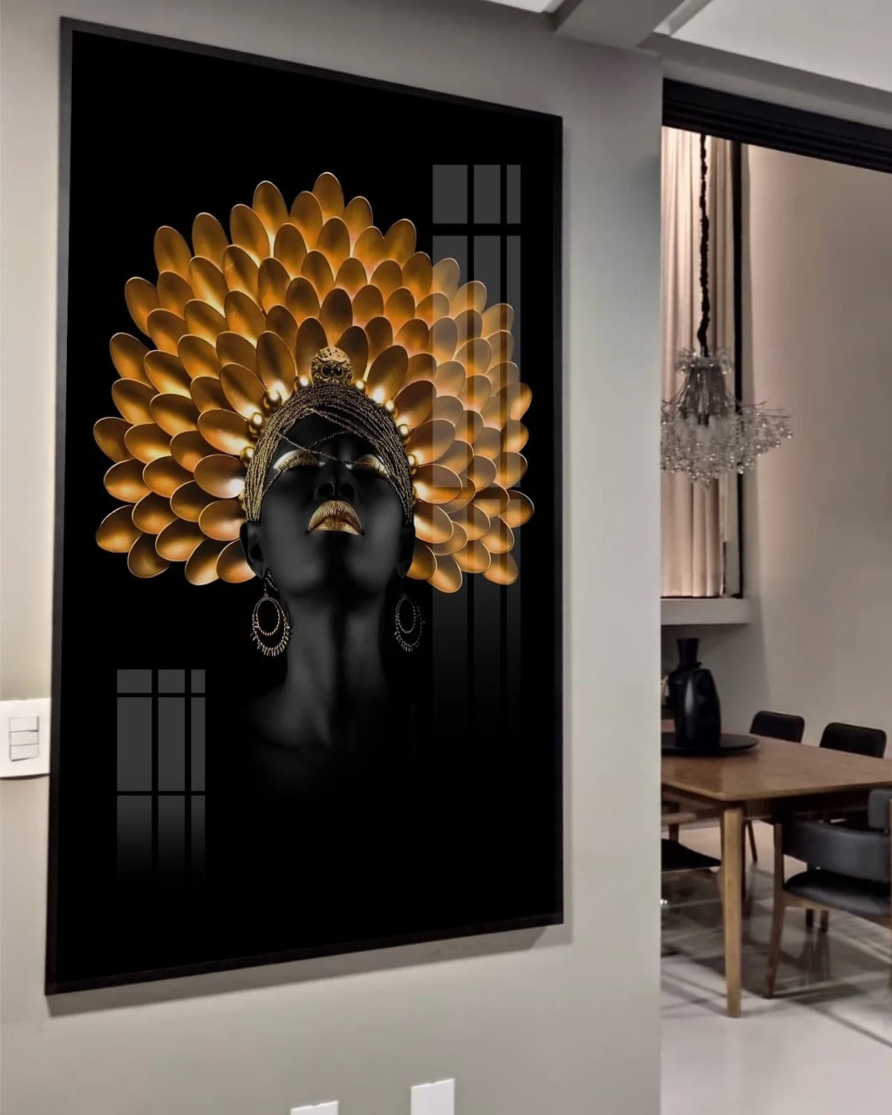 Quadro Rainha do Entardecer Dourado