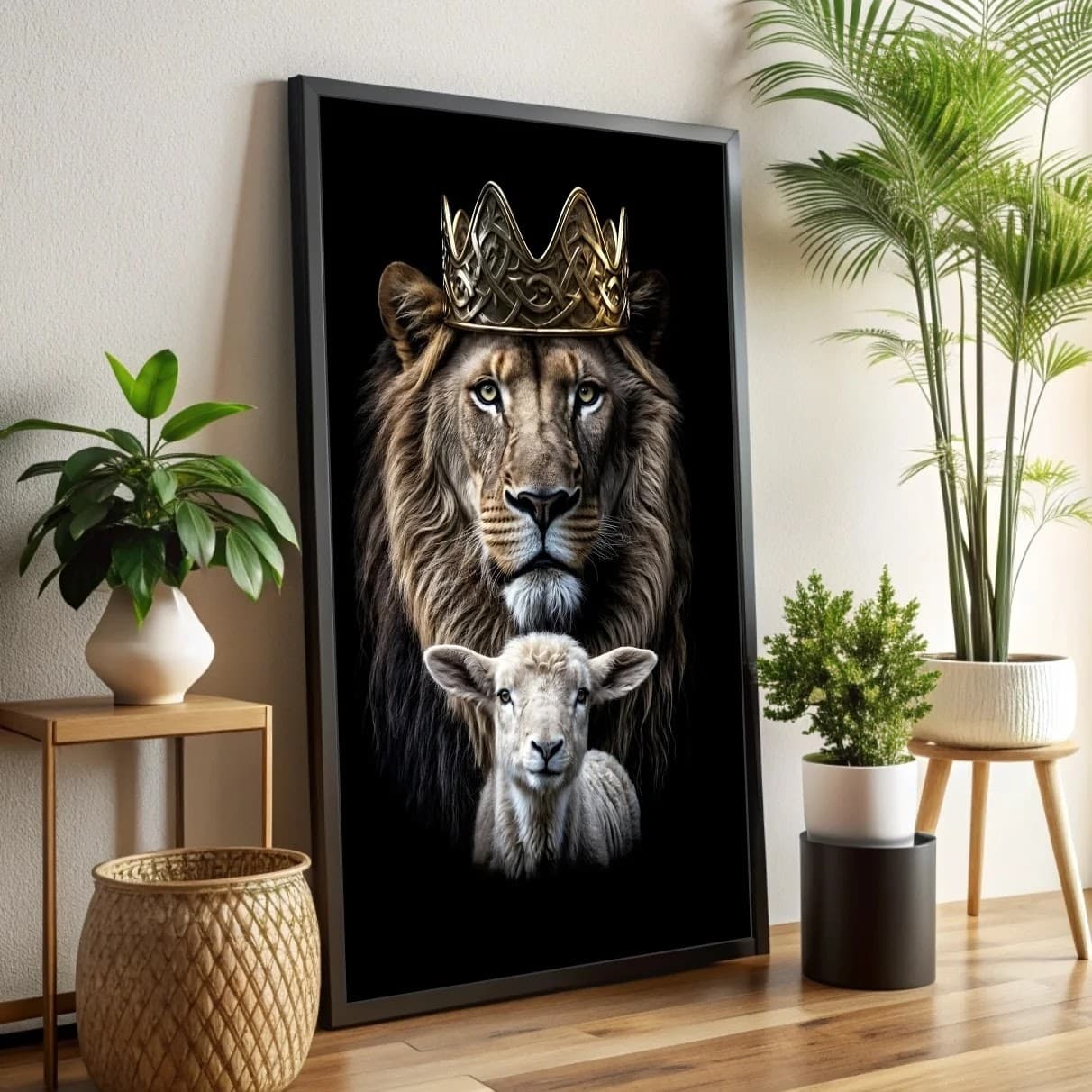 Quadro Leão Coroado com Cria