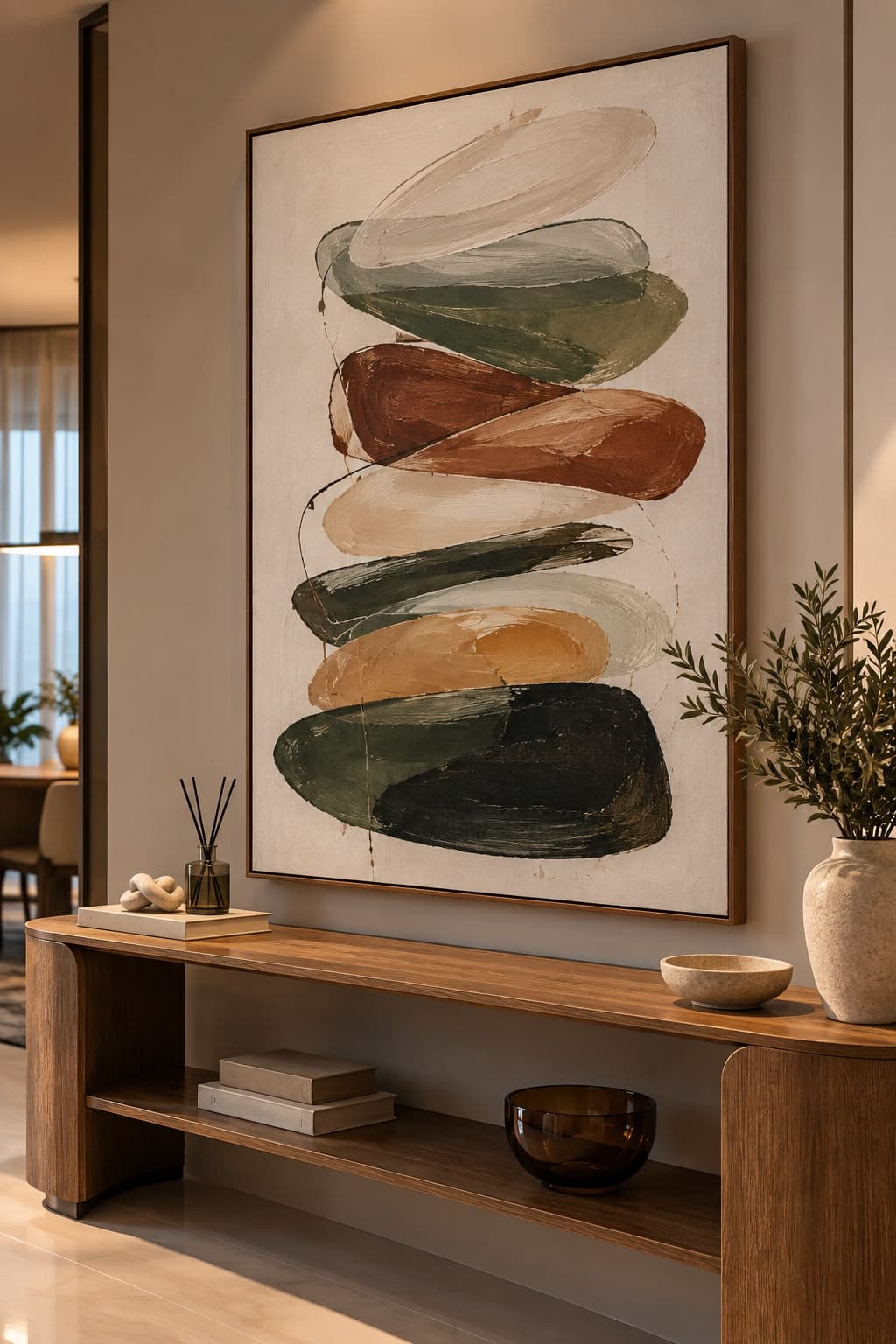 Quadro Decorativo Abstrato Geometria Orgânica