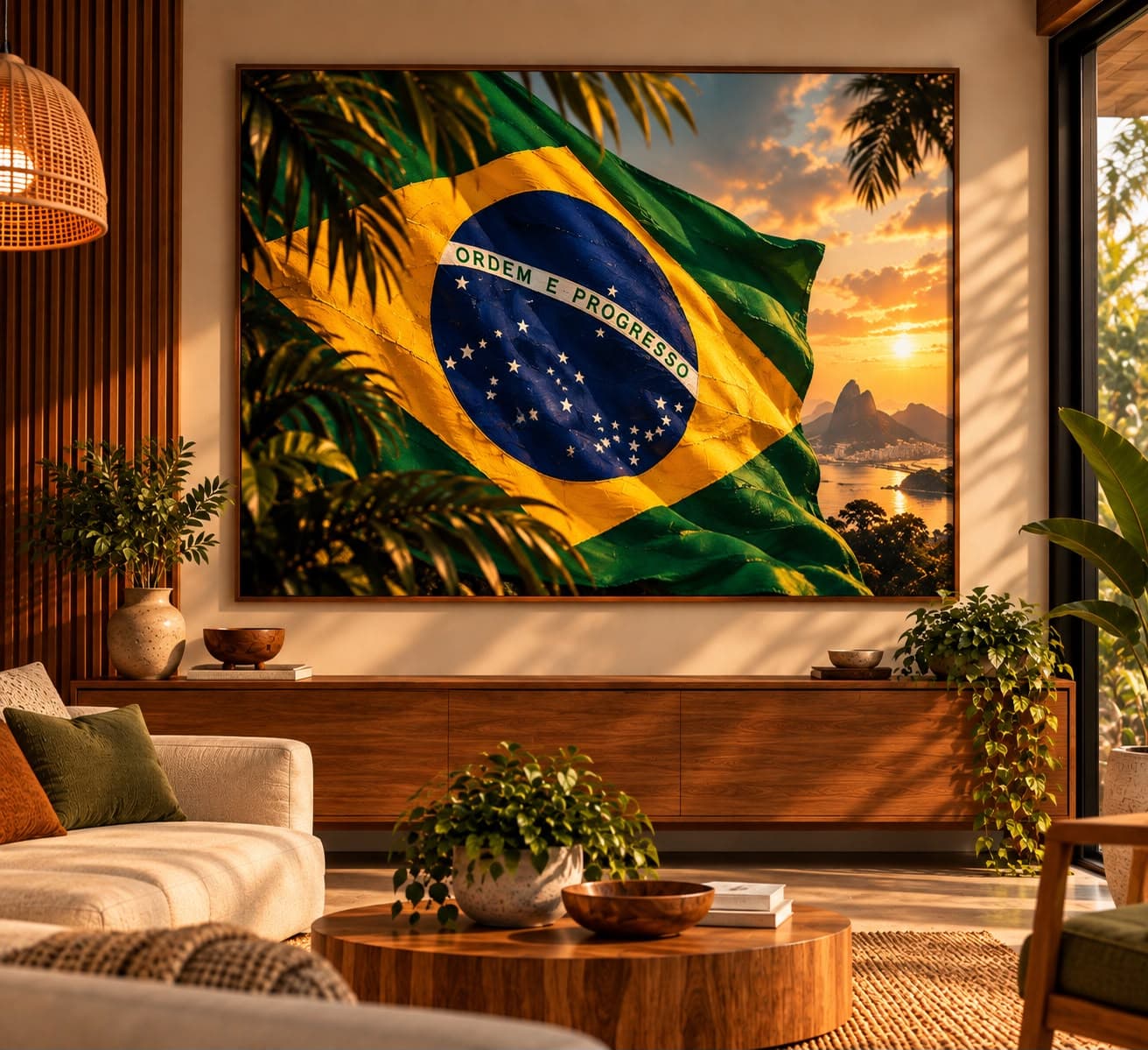 Quadro Decorativo Bandeira do Brasil