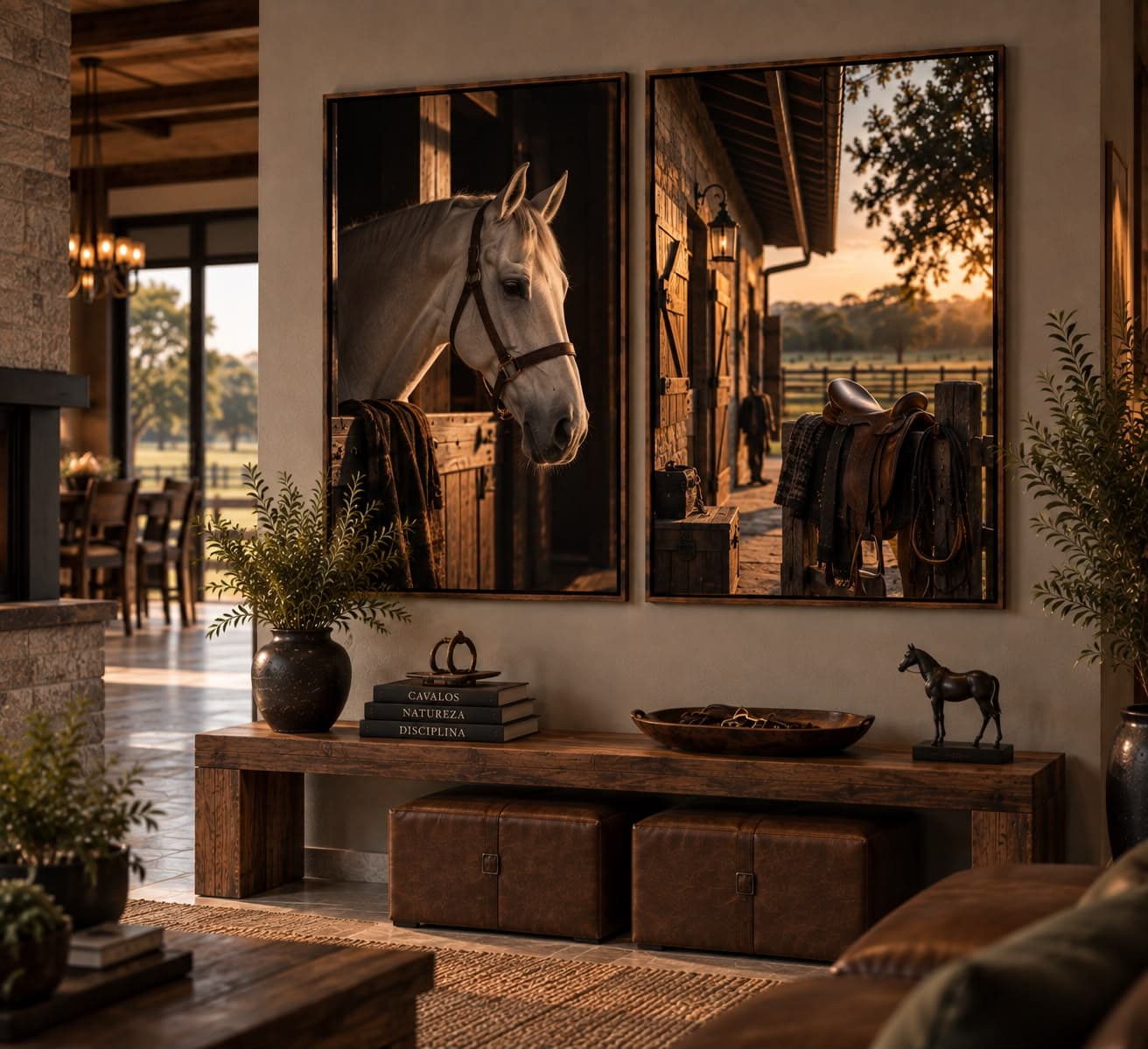 Dupla de Quadros Decorativos Dupla Essência Equestre