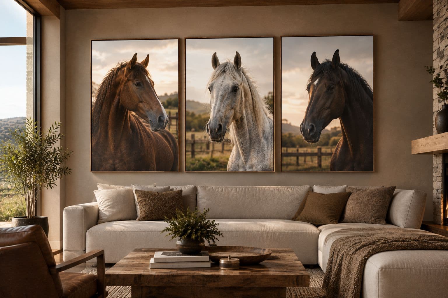 Trio Quadros Decorativos Pureza do Campo