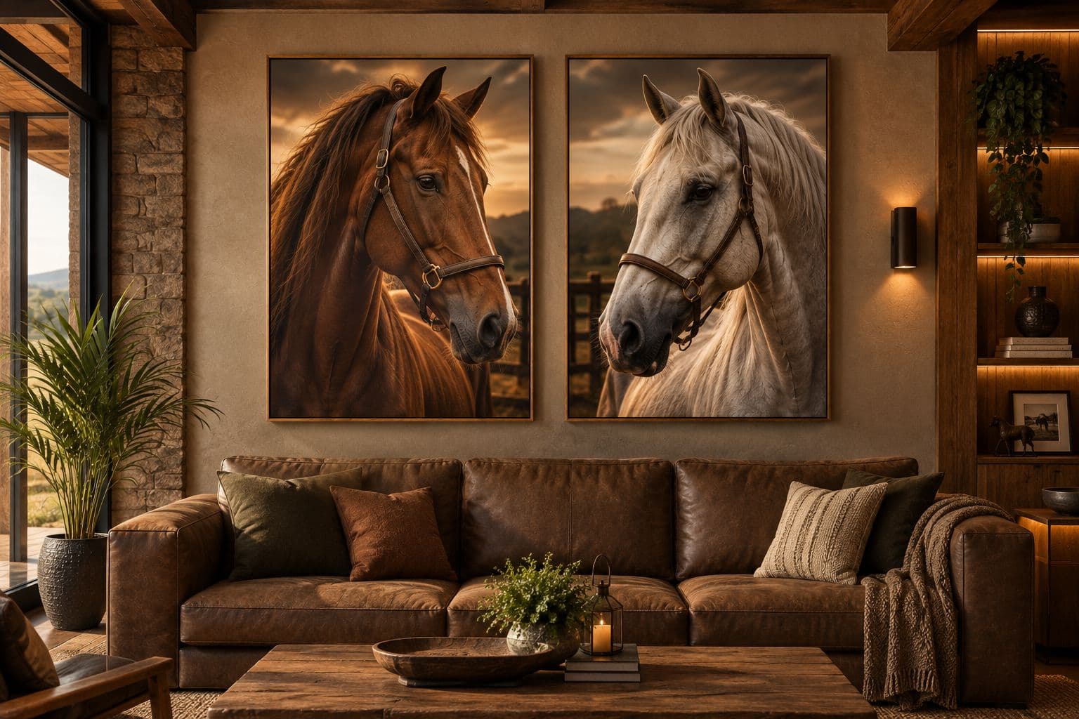Dupla de Quadros Decorativos Serenidade do Campo
