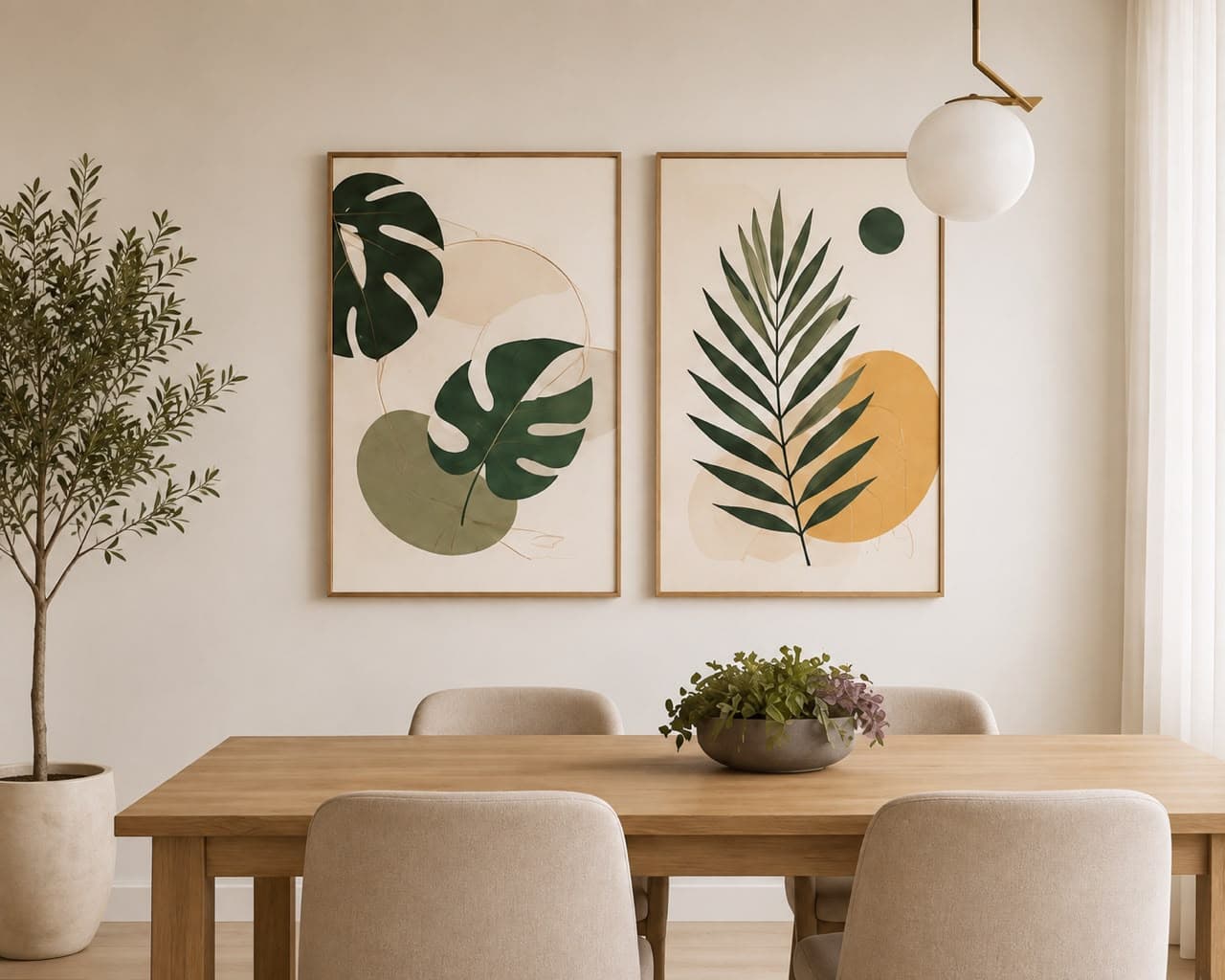 Dupla de Quadros Decorativos Folhagens