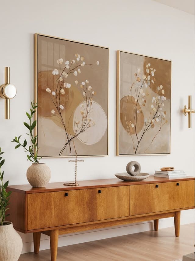 Dupla de Quadros Decorativos Entre Tons