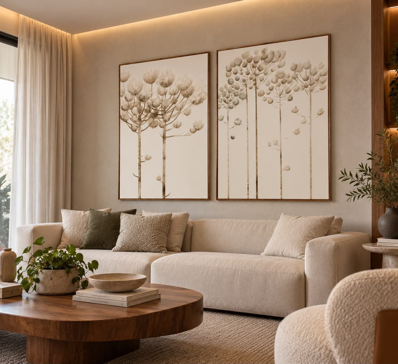 Dupla de Quadros Decorativos Árvore do Tempo