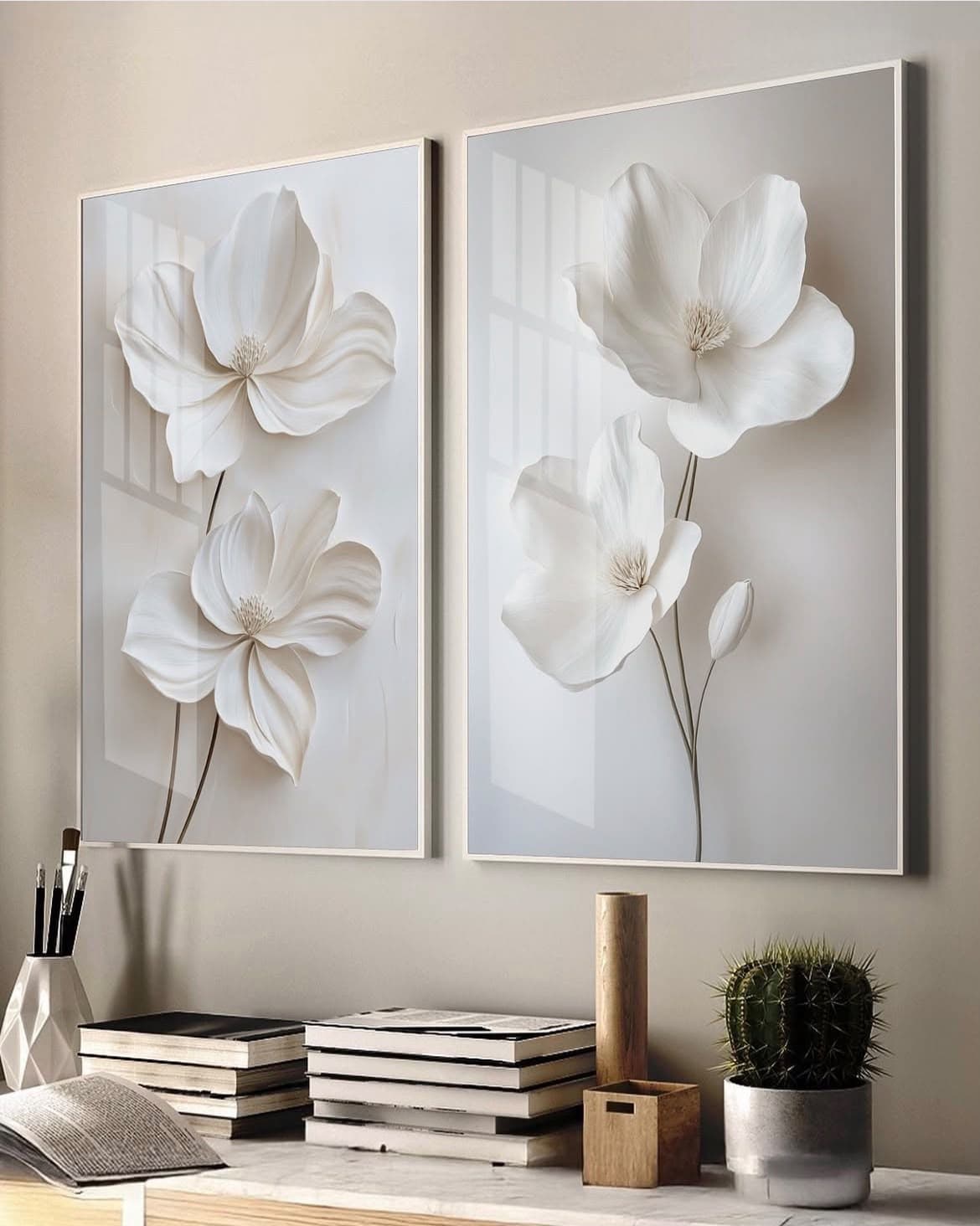 Dupla de Quadros Decorativos Harmonia de Flores