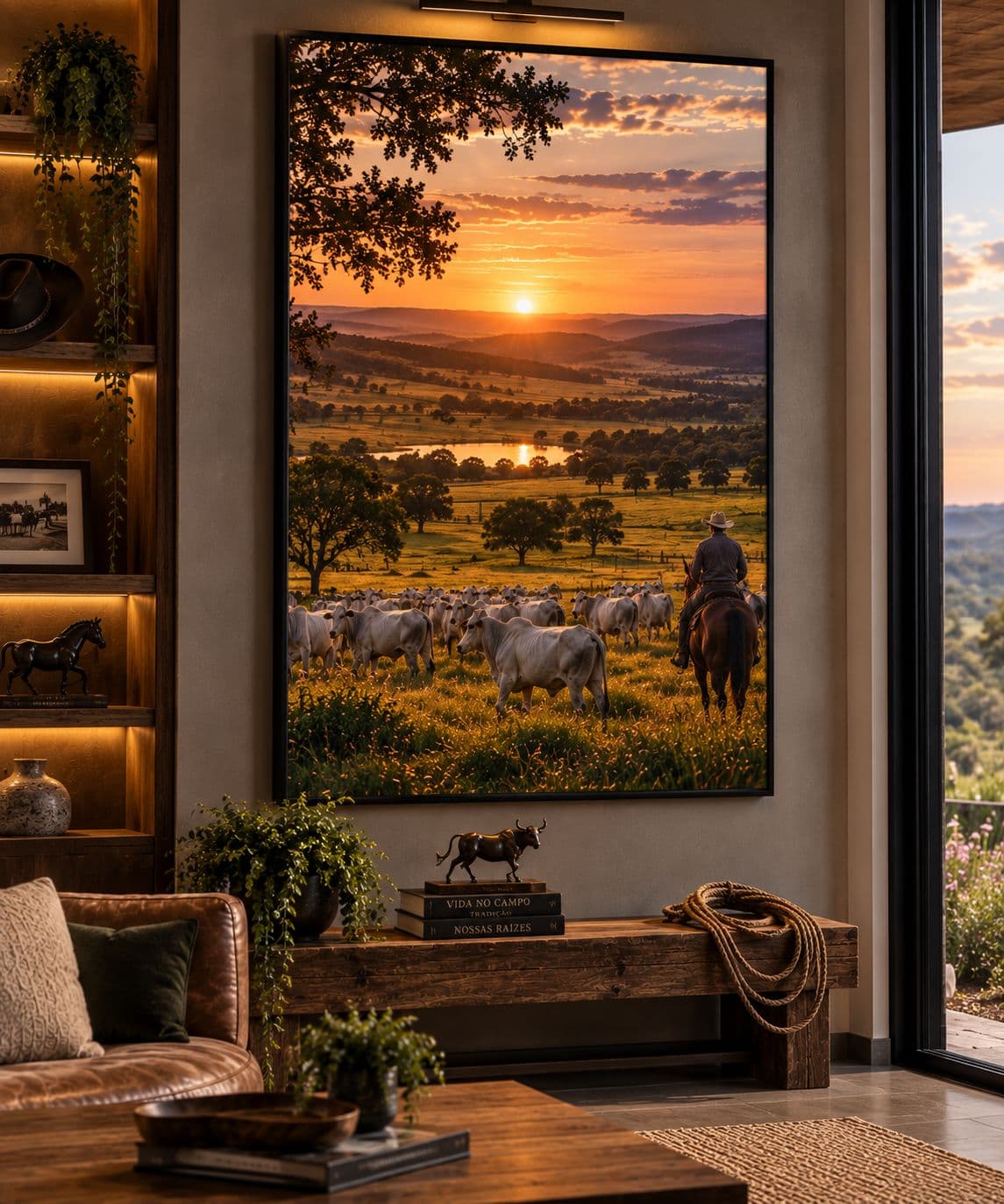 Quadro Decorativo Entre Campos e Sol