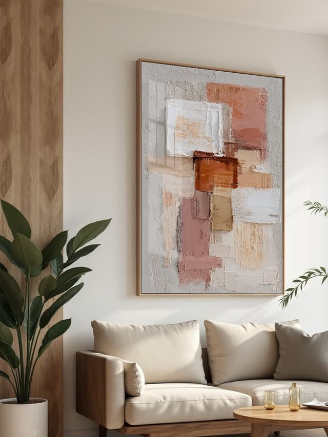 Quadro Decorativo Abstrato Rosê
