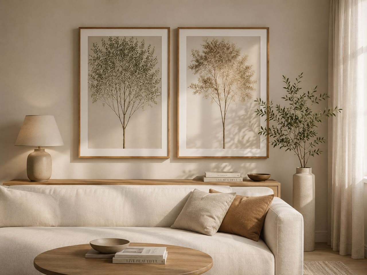 Dupla Quadros Decorativos Minimalista Natureza