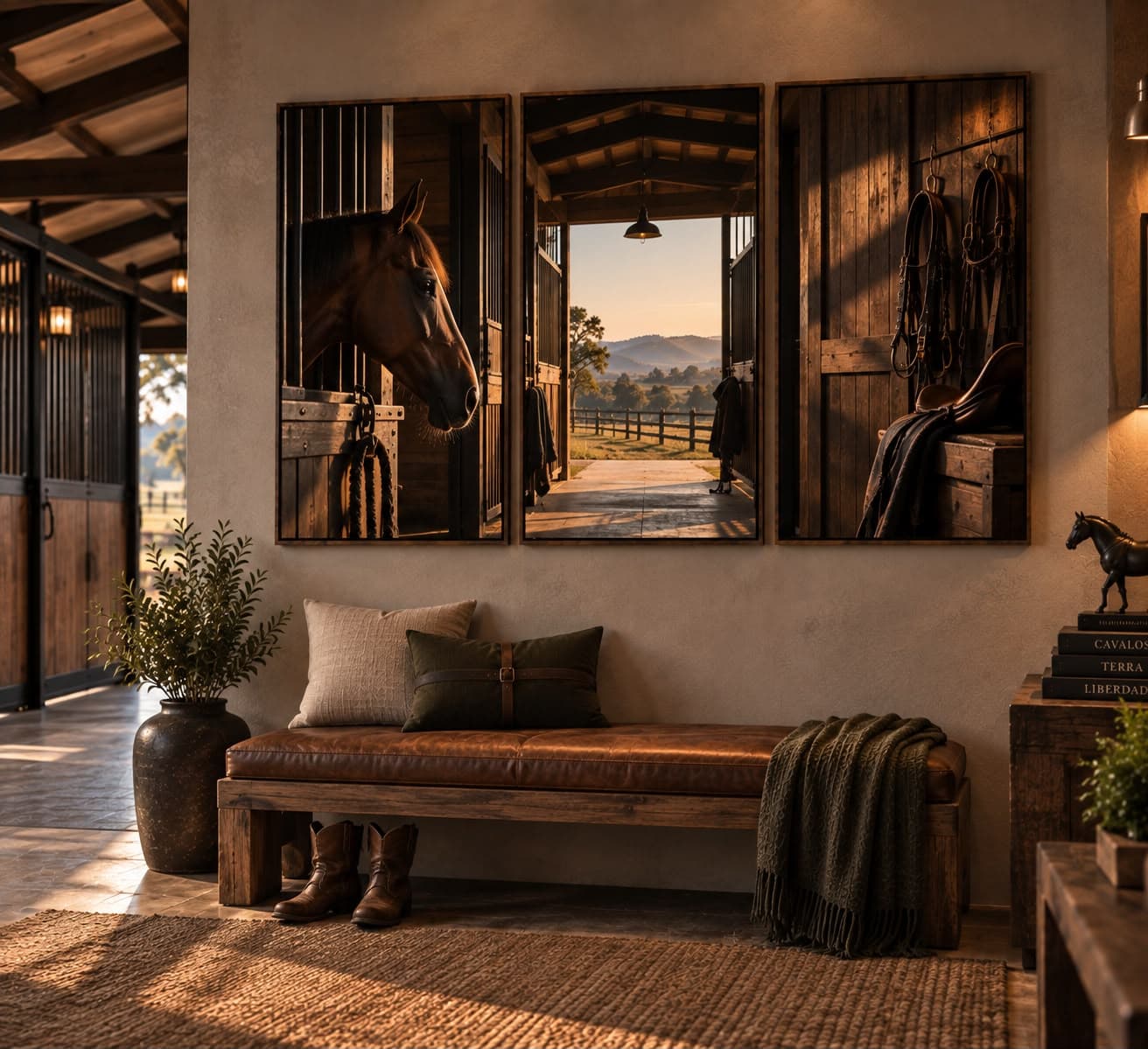 Dupla de Quadros Decorativo Horizonte Equestre