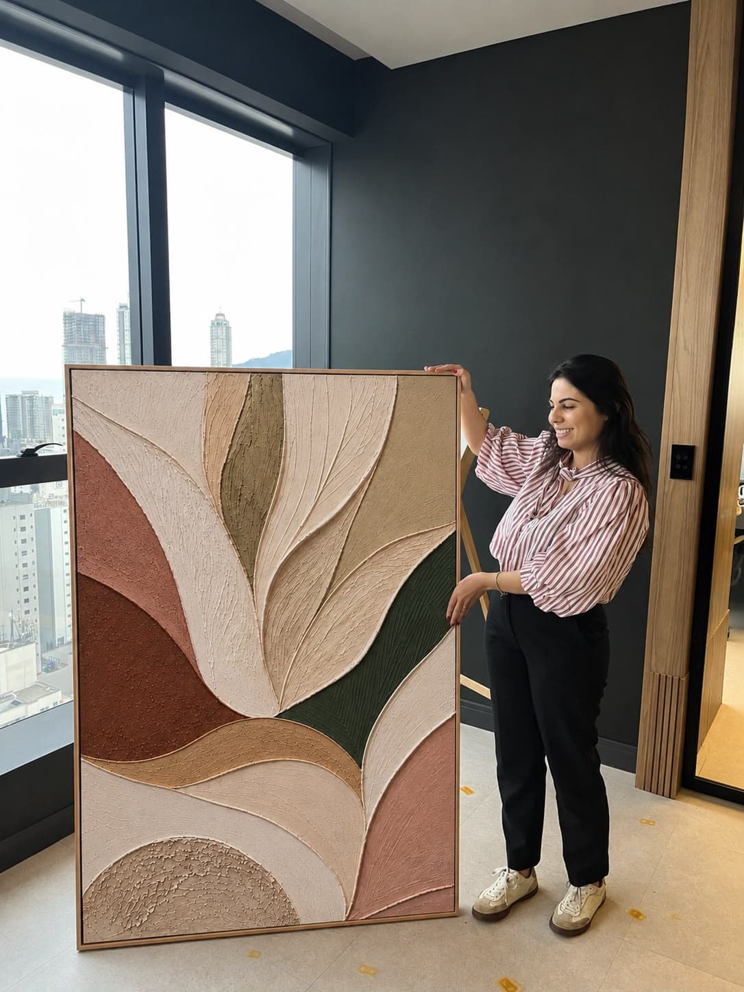 Quadro Decorativo Abstrato Pinceladas em Harmonia