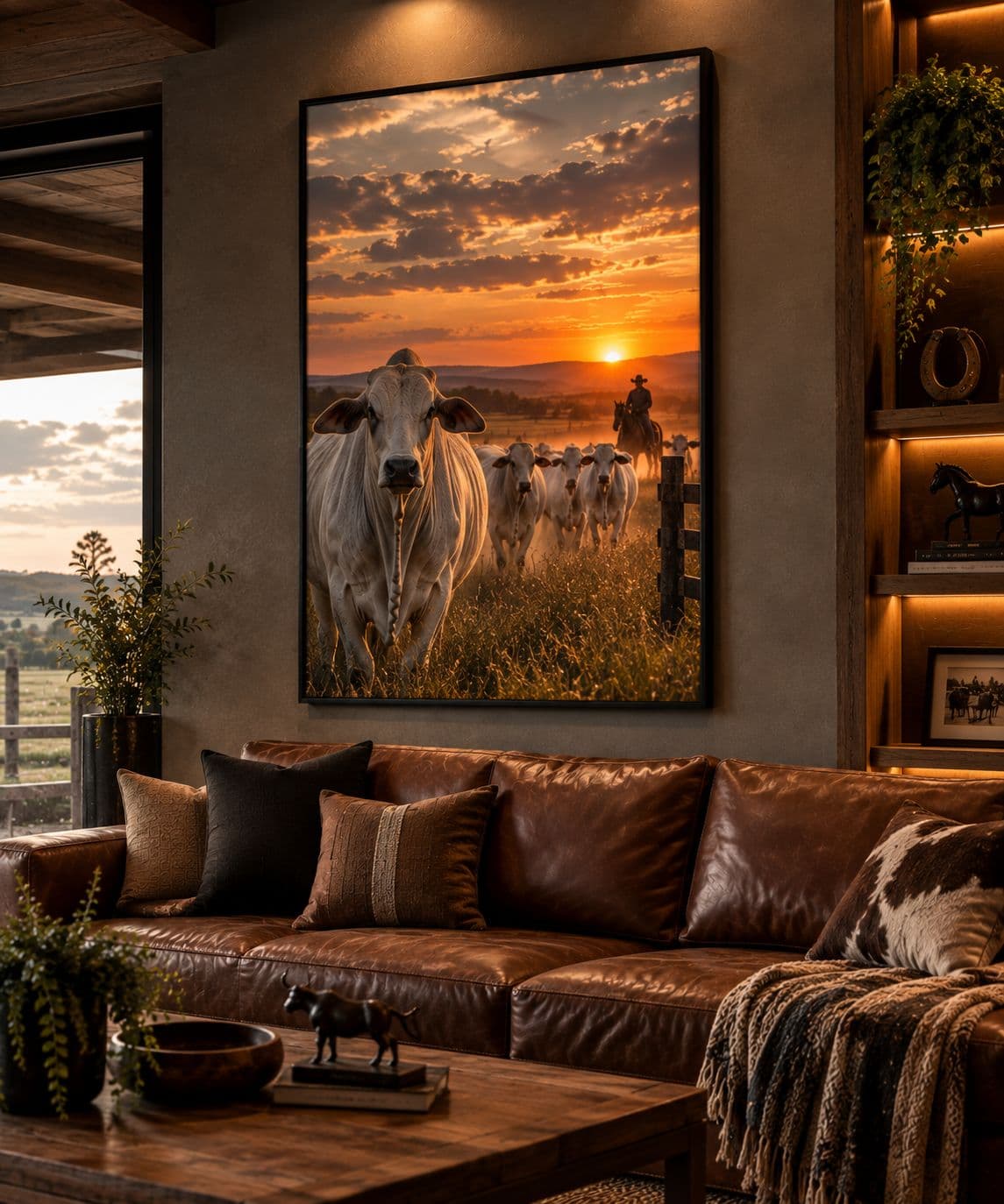 Quadro Decorativo Pôr do sol no Campo