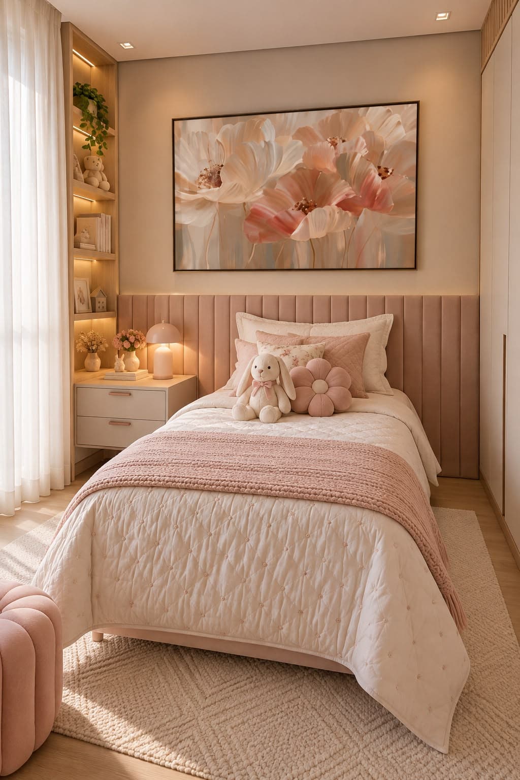 Quadro Decorativo Jardim de Algodão