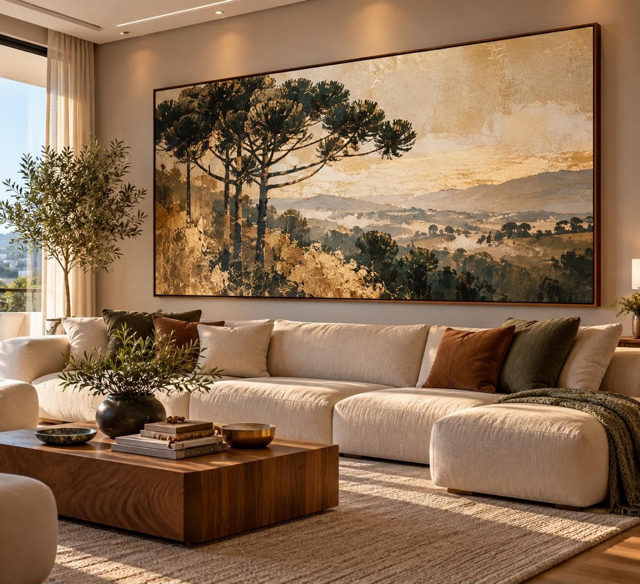 Quadro Decorativo Pintura Araucária
