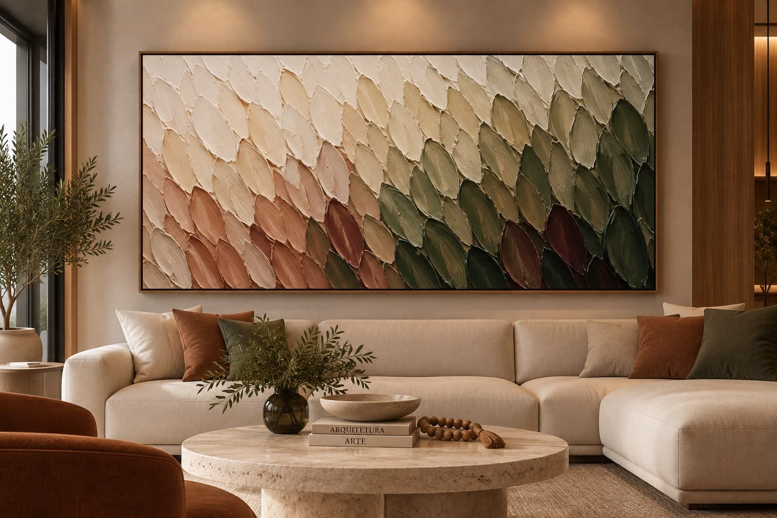 Quadro Decorativo Abstrato Folhagem Botânica