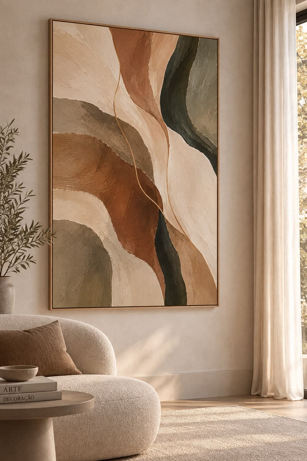 Quadro Decorativo Abstrato Delicadeza em tons