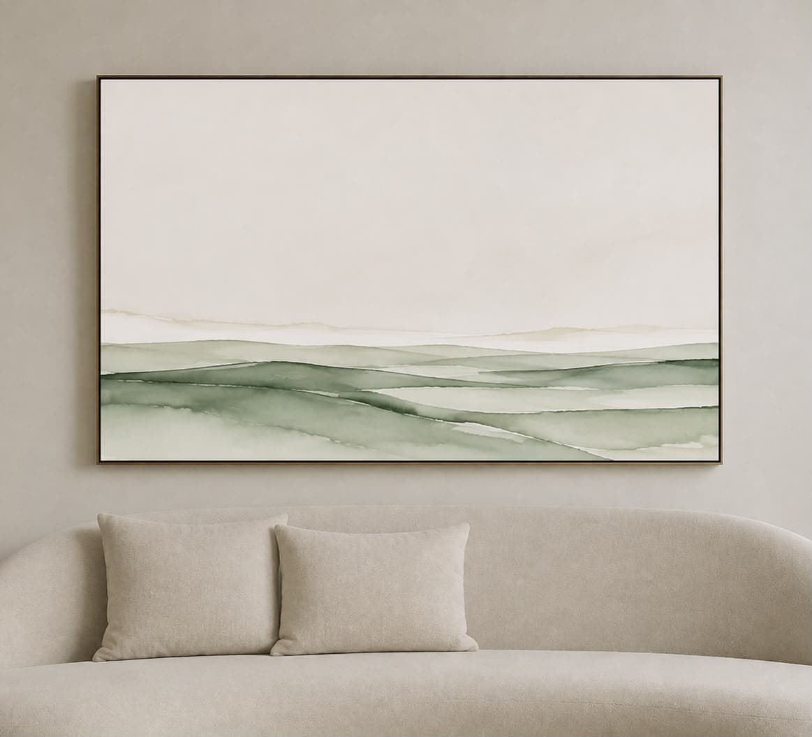 Quadro Decorativo Minimalista Verde Sereno