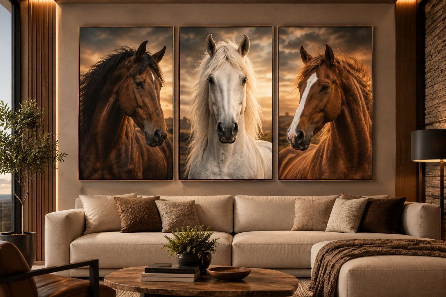 Trio Quadros Decorativos Harmonia do Campo
