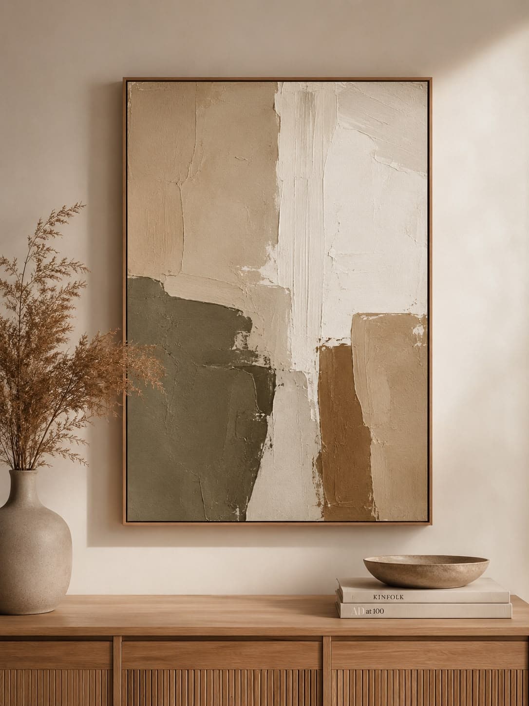Quadro Decorativo Abstrato Fragmentos Esverdeado