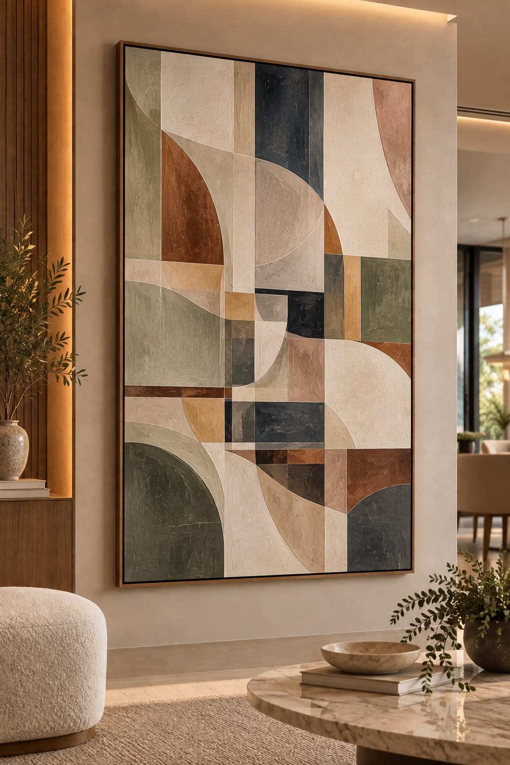 Quadro Decorativo Abstrato Essência Terracota