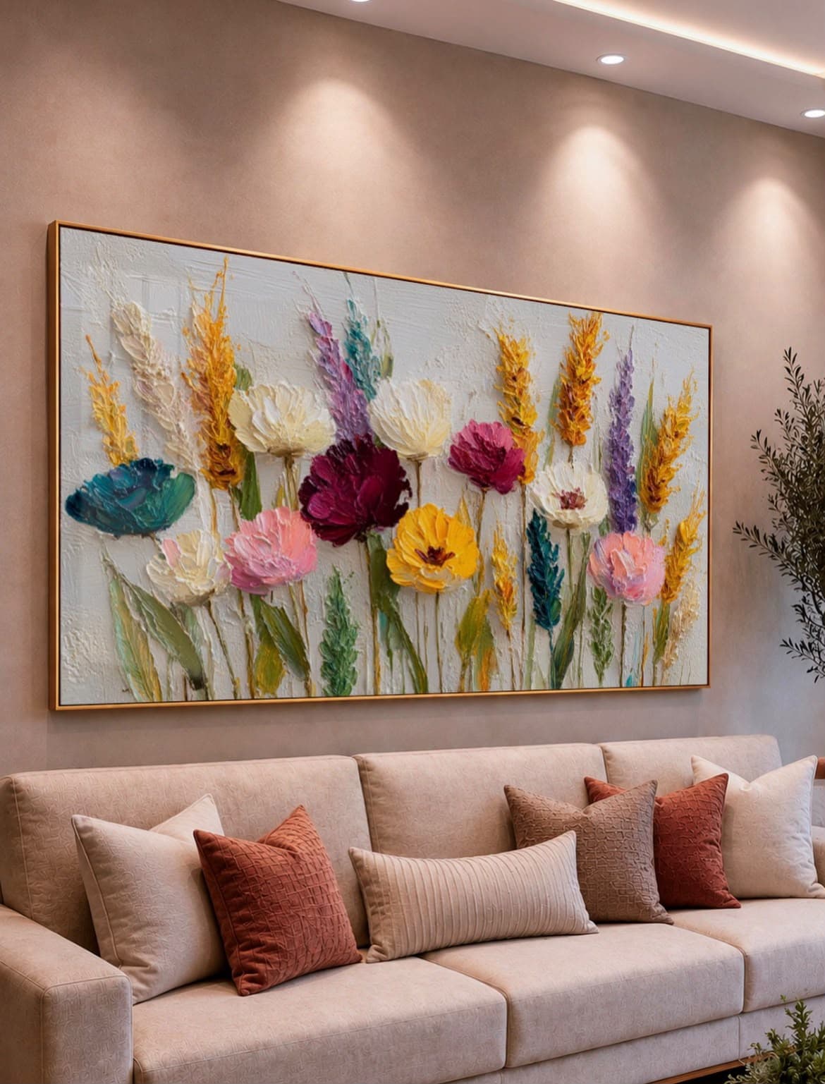 Quadro Decorativo Jardim Colorido
