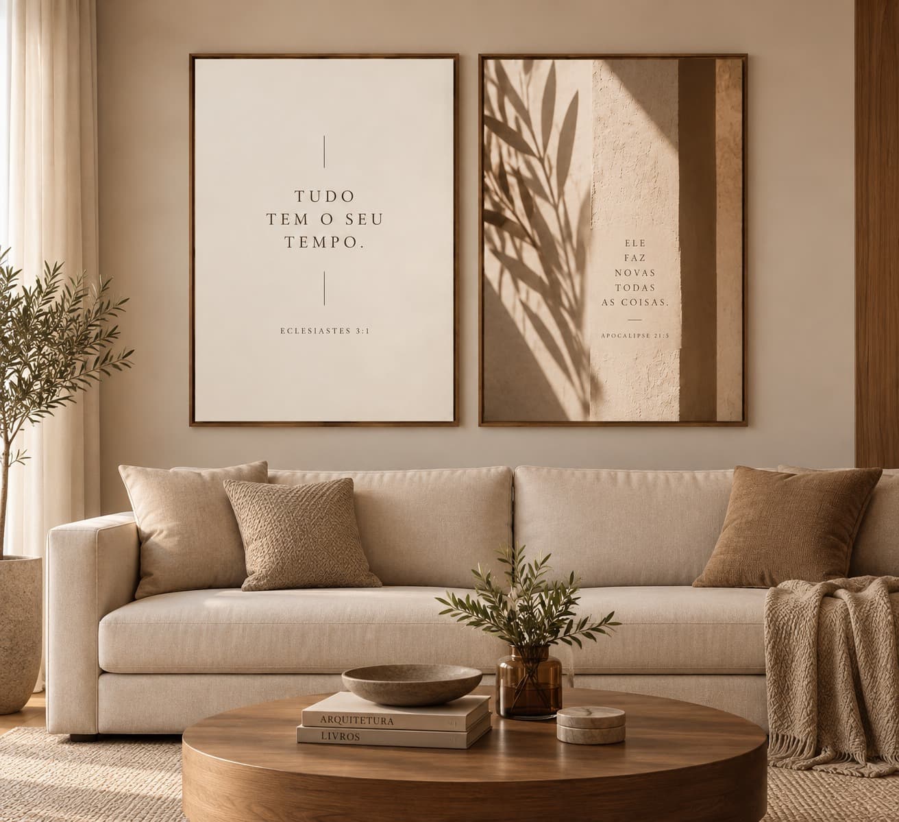 Dupla de Quadros Decorativos Tudo tem seu tempo