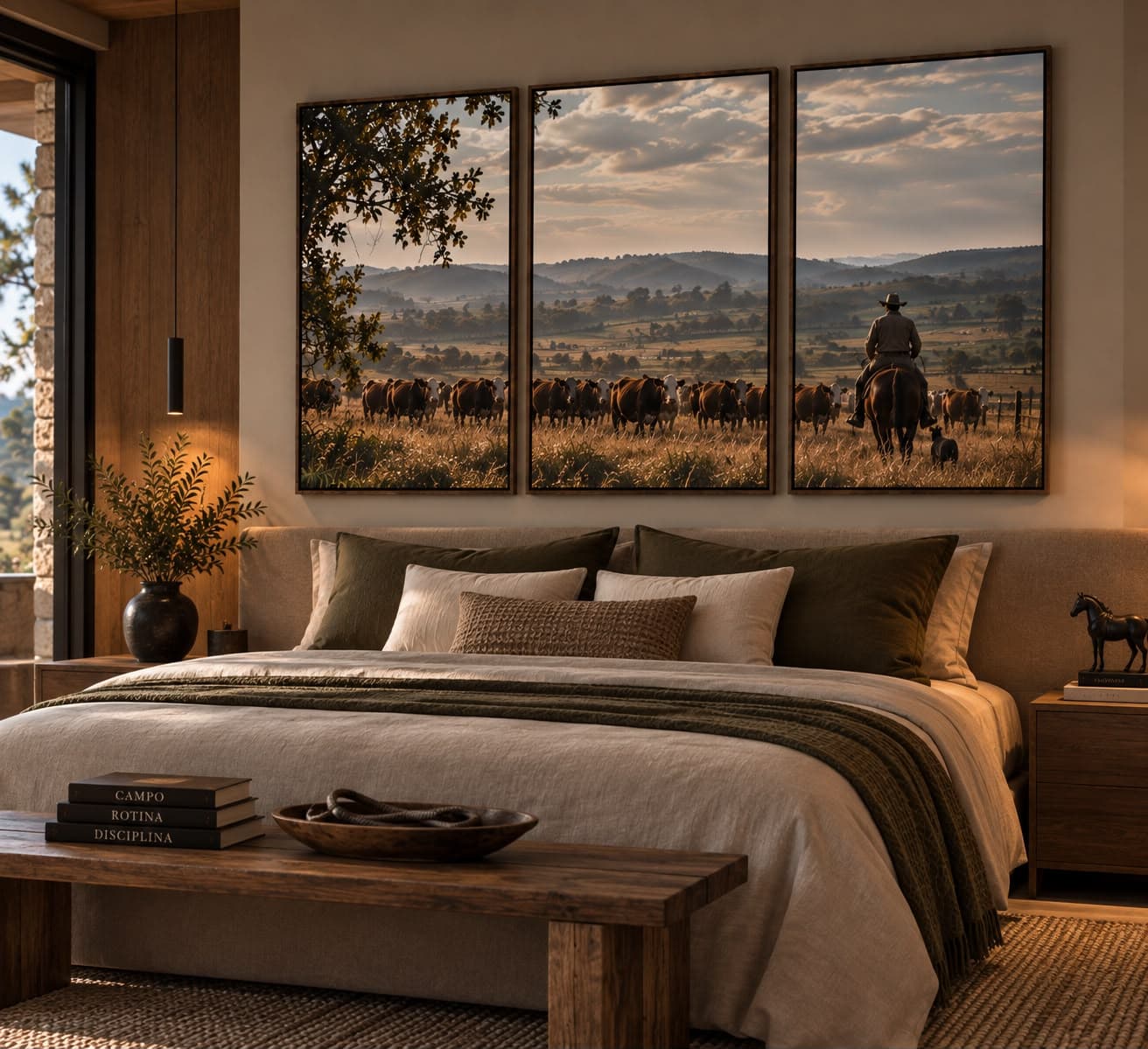 Trio de Quadros Decorativos Horizontes da Terra