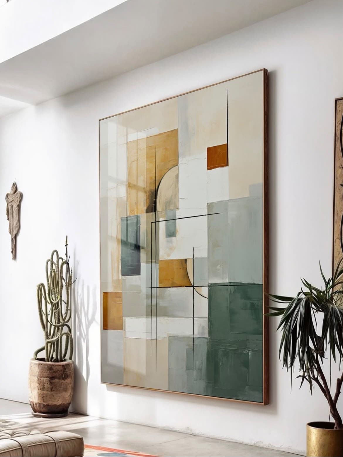 Quadro Decorativo Abstrato Verde Essencial