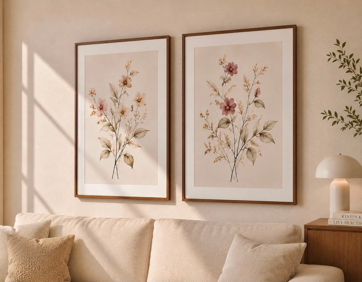 Dupla Quadros Decorativos Jardim Delicado