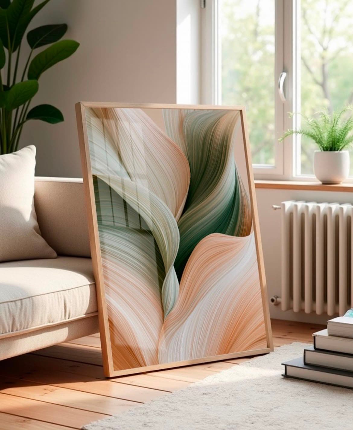 Quadro Decorativo Ondas Verdes