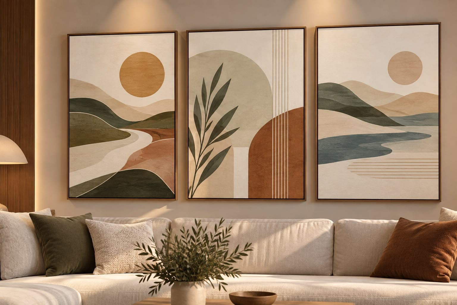 Trio de Quadros Decorativos Essenza Mediterrânea