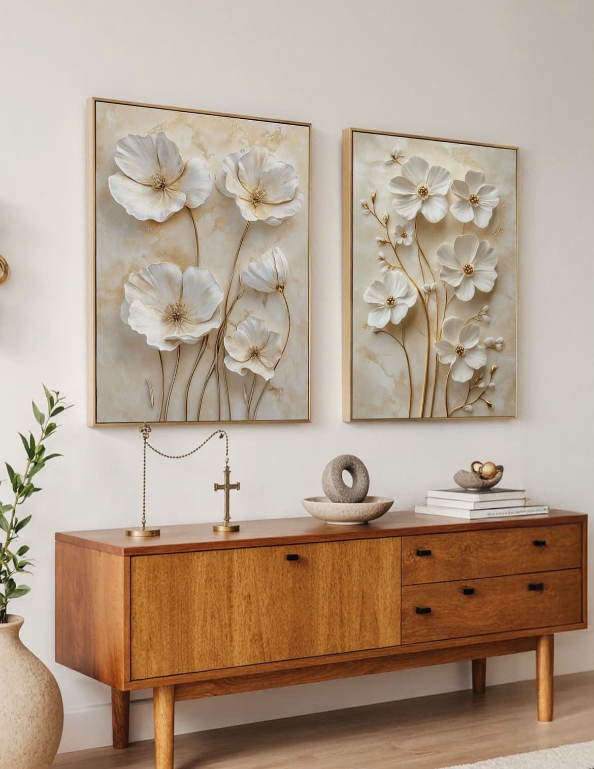 Dupla de Quadros Decorativos Jardim Suave