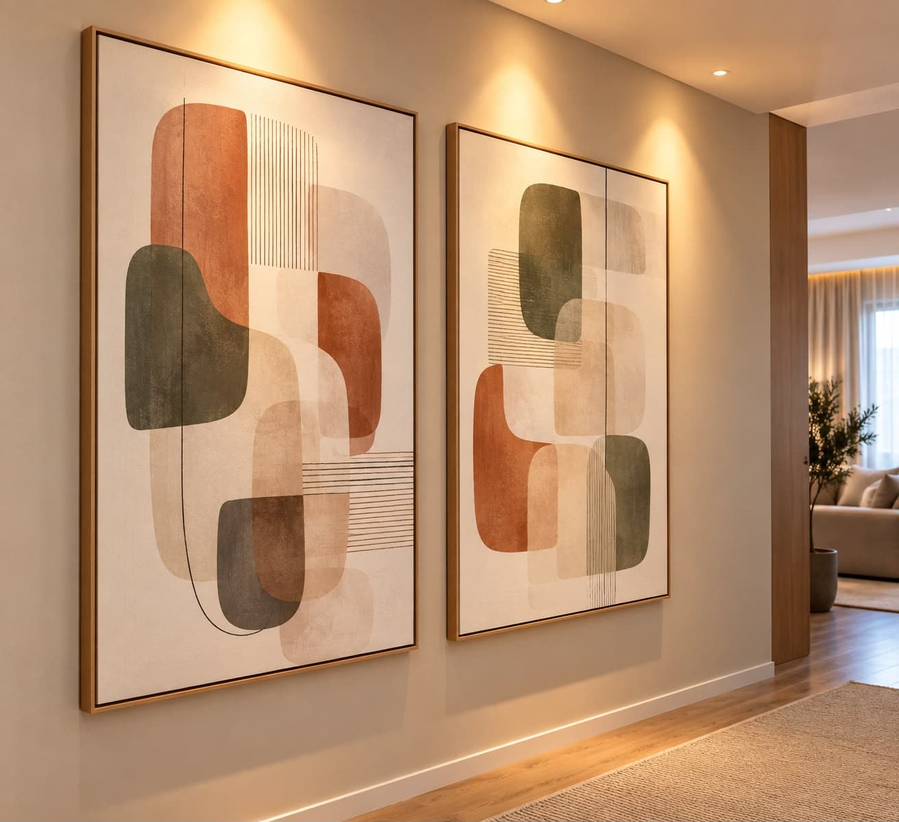 Dupla de Quadros Decorativos Composição