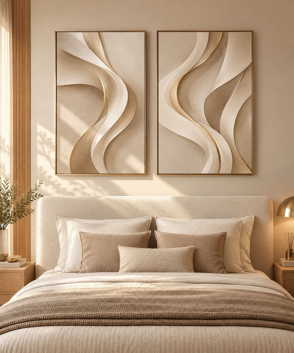 Dupla de Quadros Decorativos Movimento Áureo
